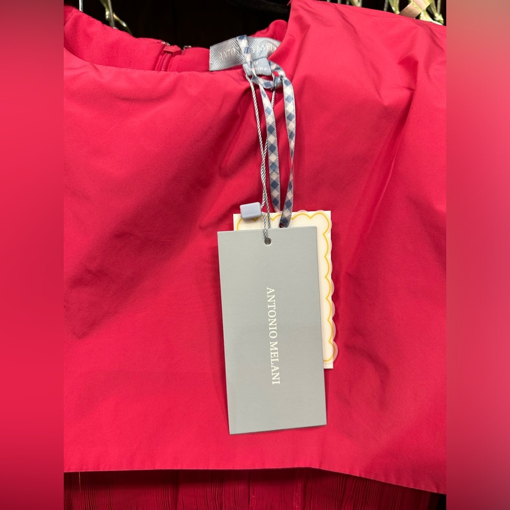 Antonio Melani
x Jennifer Sumko Rachel Shirred Taffeta A-Line
Capelet Midi Dress - Picture 6 of 7